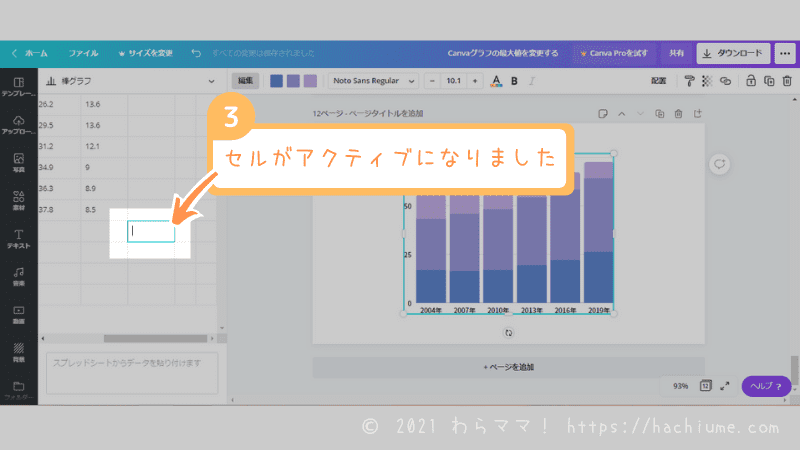 canvaグラフ-最大値の変え方-パソコン画面